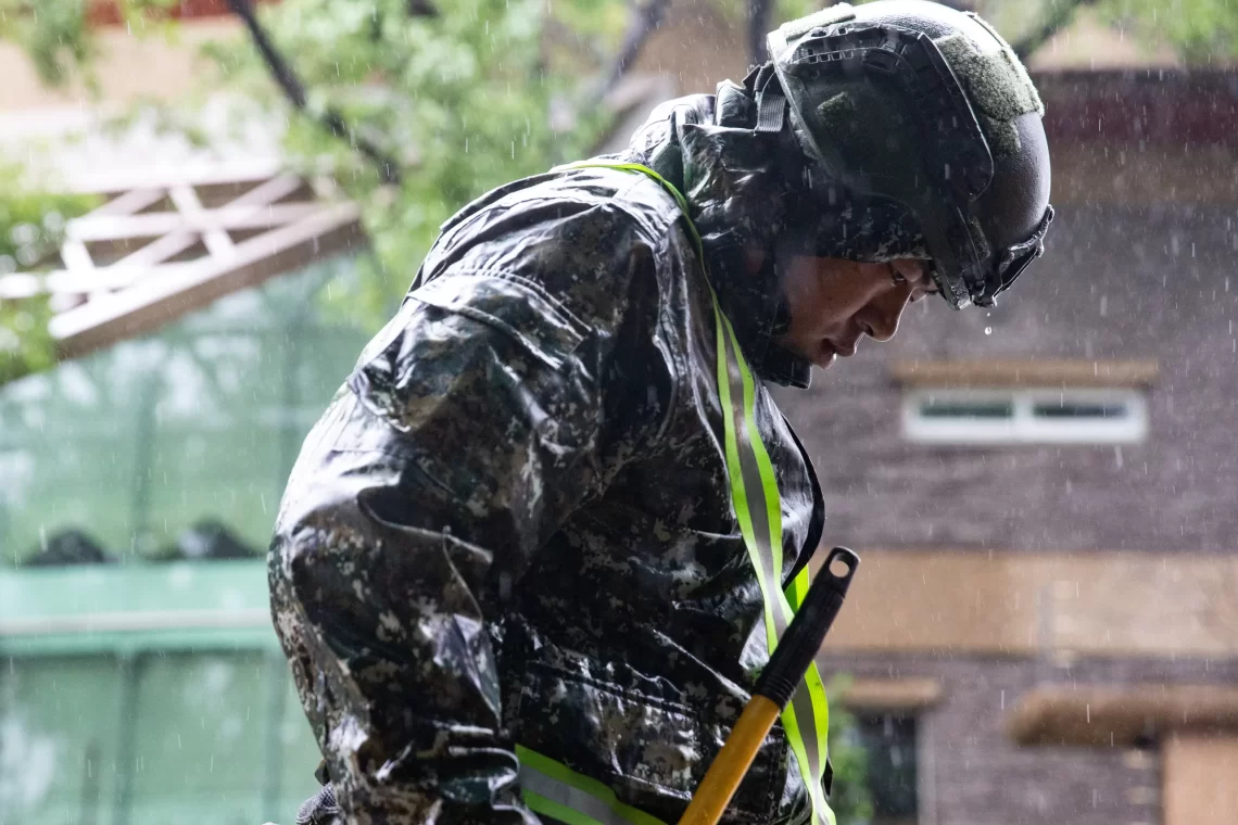 杜蘇芮颱風遠離-第四作戰區即投入災後復原