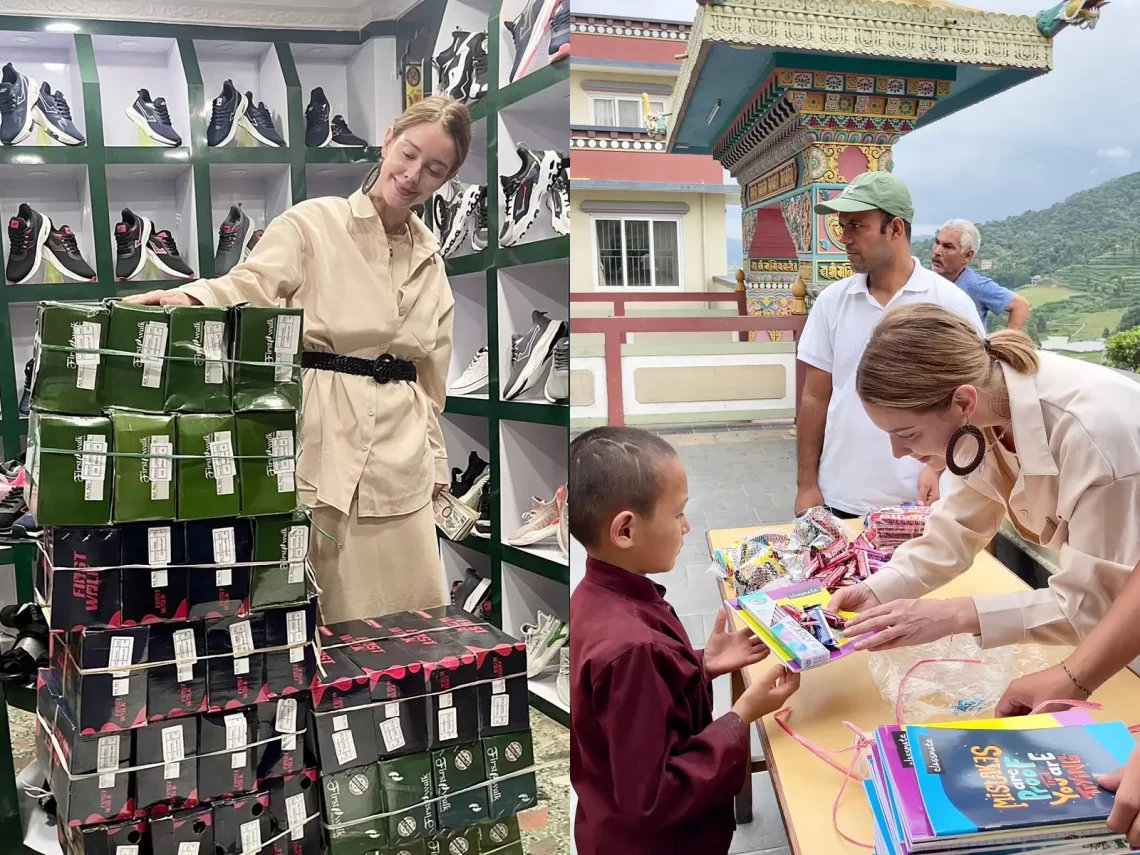 安妮尼泊爾偏鄉做公益!當地買40雙鞋送孩子 陪跳blackpink舞蹈