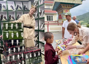 安妮尼泊爾偏鄉做公益！當地買40雙鞋送孩子　陪跳blackpink舞蹈