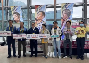 中信特攻籃球隊在新莊主場迎戰全家海神並宣導反賄選