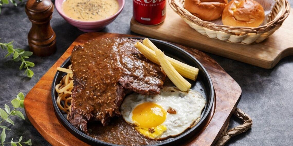 高雄瑞豐夜市必吃原肉牛排 厚切飽滿肉汁 搭配酥皮濃湯超滿足