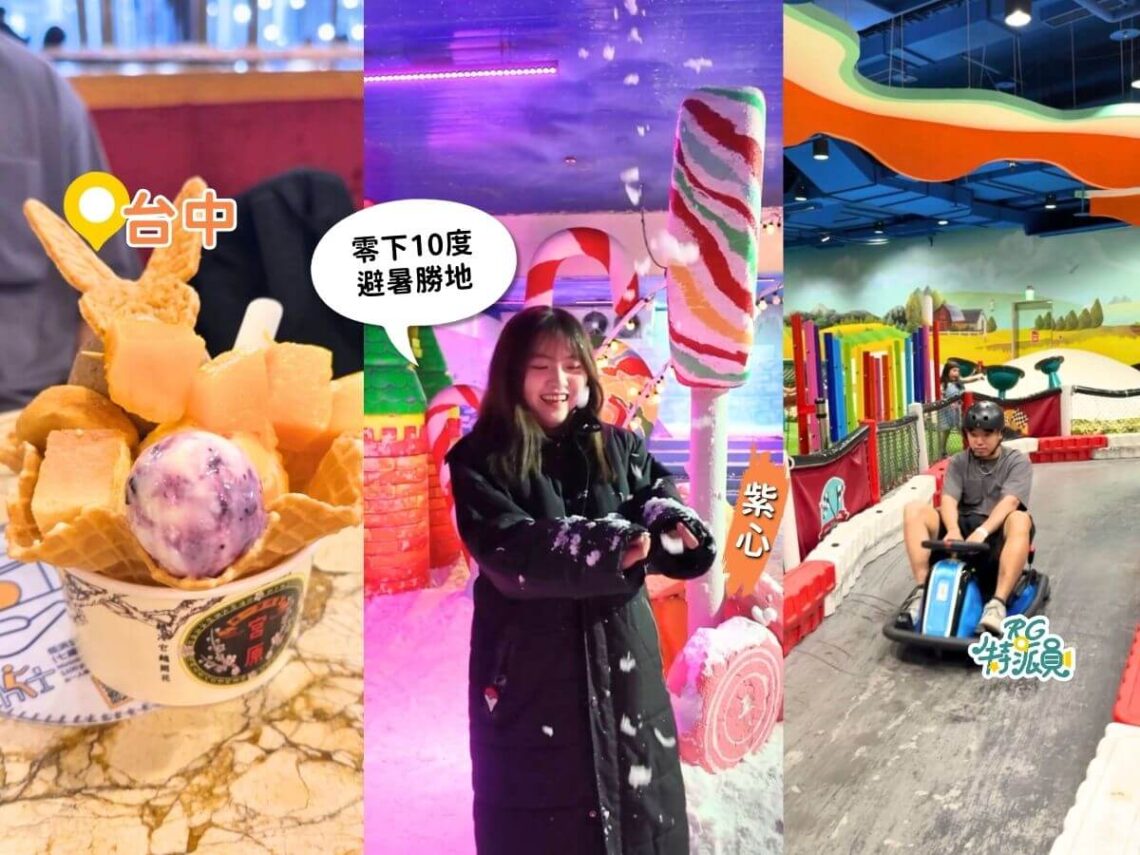 台中一日遊 夏天35度就來這 全台唯一雪地碰碰車、老銀行吃浮誇冰淇淋、超美礦石展
